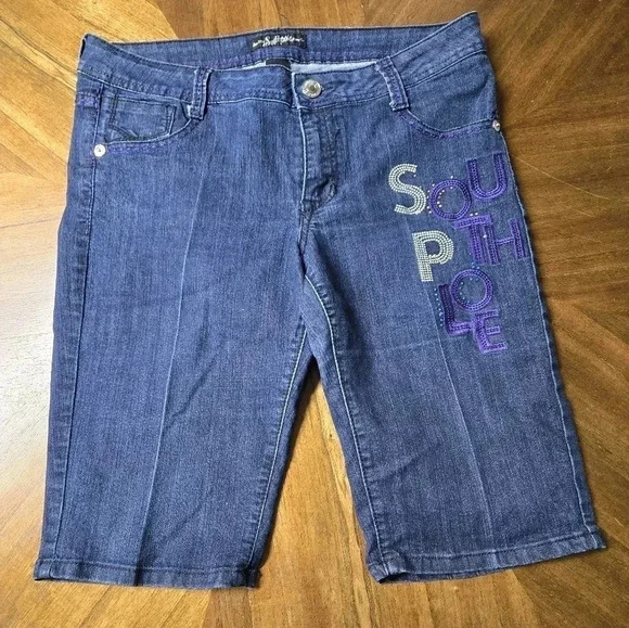 Vintage Y2K Southpole South Pole blue capri pants Women size 13 jean Capri grung - Picture 1 of 7